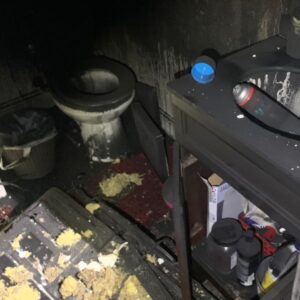 Fire Damage in Bathroom