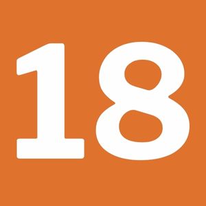 18 in orange box