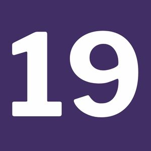 19 in purple box