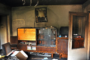 Fire Damaged Wall Repair