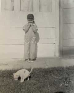 Theresa with puppy